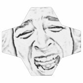 笑い顔おもしろいフォトスケッチデザイン サッカーボール (フラット)