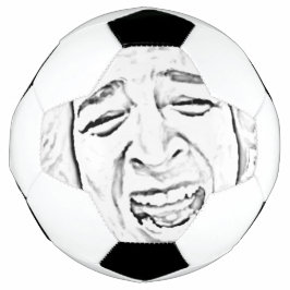 笑い顔おもしろいフォトスケッチデザイン サッカーボール