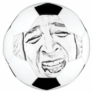 笑い顔おもしろいフォトスケッチデザイン サッカーボール