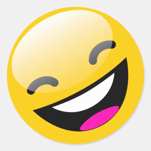 笑い顔 ラウンドシール (正面)