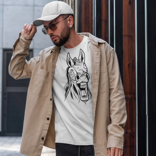 笑い馬を頼む Tシャツ