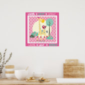 笑い、愛、スマイルの壁の装飾 ポスター (キッチン)