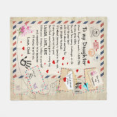 笑い、愛、娘のために生きる – ラブパパ フリースブランケット (正面(横))