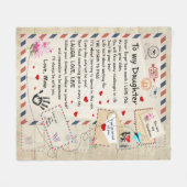 笑い、愛、娘のために生きる – 愛の母 フリースブランケット (正面(横))