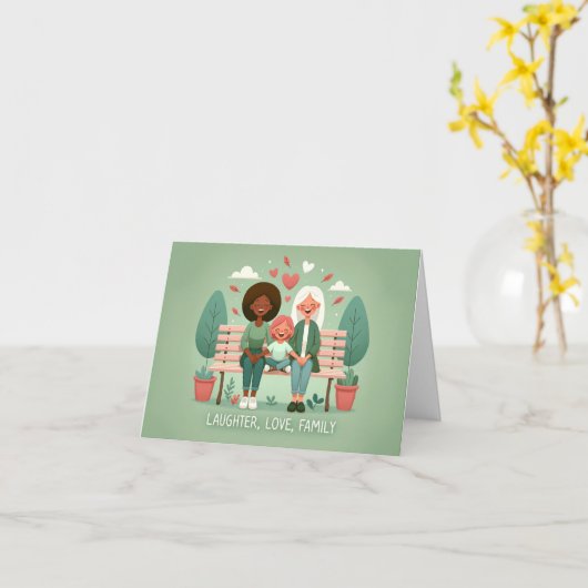 笑い 愛 家族 カード (黄色い花)