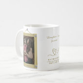 笑い、愛、永遠にカップルのバレンタイン写真 コーヒーマグカップ (正面左)