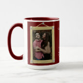 笑い、愛、永遠にカップルのバレンタイン写真 マグカップ (左)