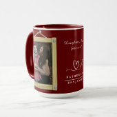 笑い、愛、永遠にカップルのバレンタイン写真 マグカップ (正面左)