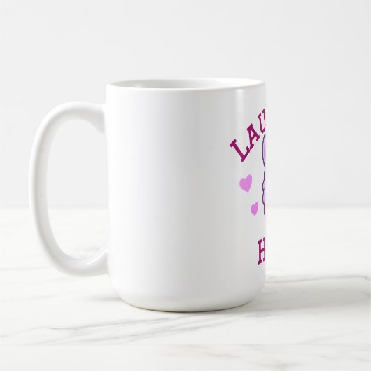 笑うかわいいラマを癒す コーヒーマグカップ (左)