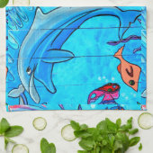 笑うイルカのキッチンタオル キッチンタオル (折り畳み)