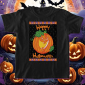笑うカボチャかわいいハロウィンガール Tシャツ