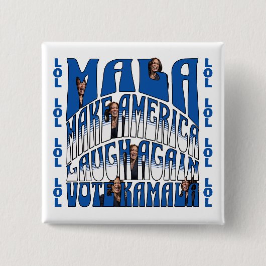 笑うカマラ 缶バッジ (正面)