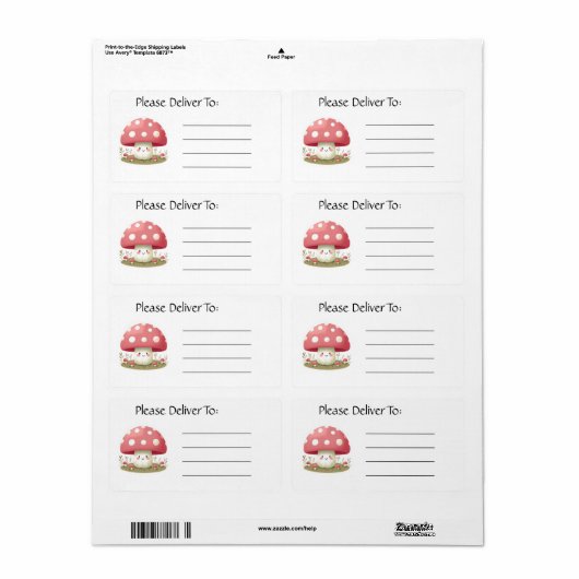 笑うキノコ ラベル (フルシート)