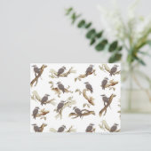 笑うコカブルラオーストラリアの鳥ユーカリ シーズンポストカード (スタンド正面)