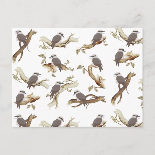 笑うコカブルラオーストラリアの鳥ユーカリ シーズンポストカード (正面)