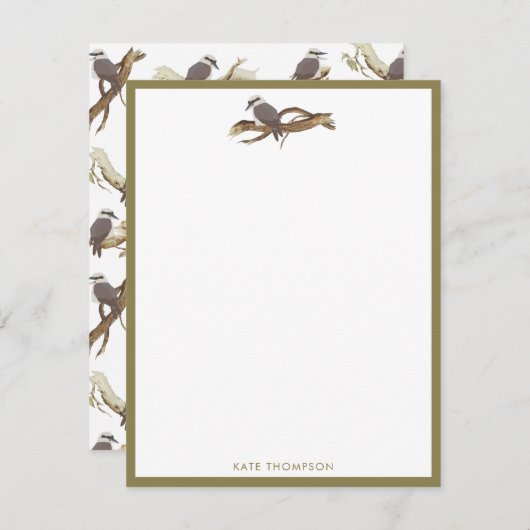 笑うコカブルラオーストラリアの鳥ユーカリ ノートカード (正面/裏面)