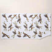 笑うコカブルラオーストラリアの鳥ユーカリ ビーチタオル (正面)