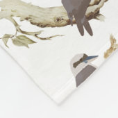 笑うコカブルラオーストラリアの鳥ユーカリ フリースブランケット (角)