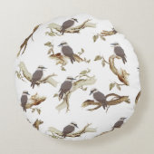 笑うコカブルラオーストラリアの鳥ユーカリ ラウンドクッション (裏面)