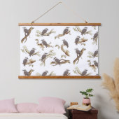 笑うコカブルラオーストラリアの鳥ユーカリ 吊り下げ型タペストリー (寝室)