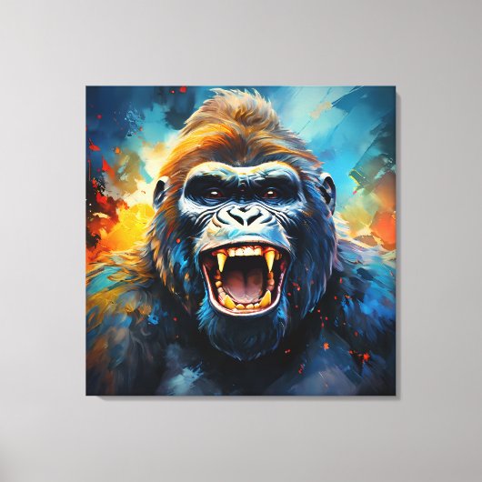 笑うゴリラ キャンバスプリント (正面)