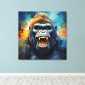 笑うゴリラ キャンバスプリント (インサイチュ (ウッドフロア))