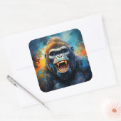 笑うゴリラ スクエアシール (封筒)