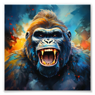 笑うゴリラ フォトプリント