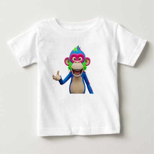 笑うサルキャラクター ベビーTシャツ (正面)