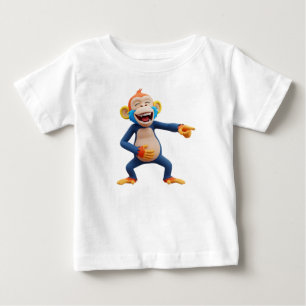 笑うサルマスコット ベビーTシャツ
