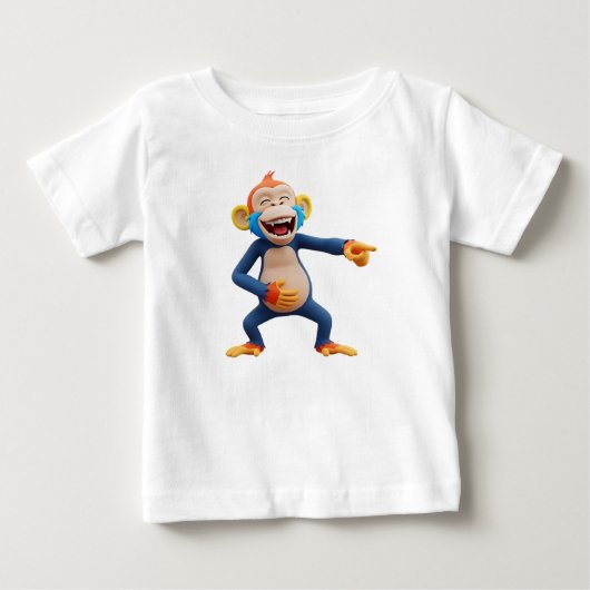 笑うサルマスコット ベビーTシャツ (正面)