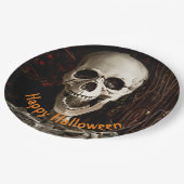 笑うスケルトンのハロウィーン ペーパープレート (アングル)