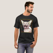 笑うスフィンクス猫 Tシャツ (正面フル)