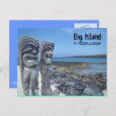 笑うティキスハワイビッグアイランドポストカード ポストカード (正面/裏面)