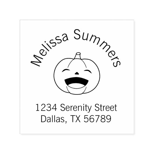 笑うハロウィーンのカボチャのアドレス セルフインキングスタンプ (デザイン)