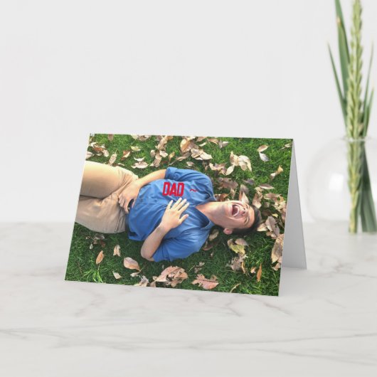 笑うパパ父の日札 サンキューカード (正面)