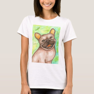笑うフランスのブルドッグTシャツ Tシャツ