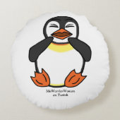 笑うペンギン、MeWarriorWoman on Twitch ラウンドクッション (裏面)