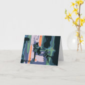 "笑うライオン"のお洒落な芸術のメッセージカード カード (黄色い花)