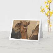 笑うラクダ カード (黄色い花)