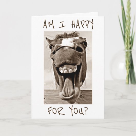 笑うロバがあなたを幸せにする=おめでとう カード (正面)