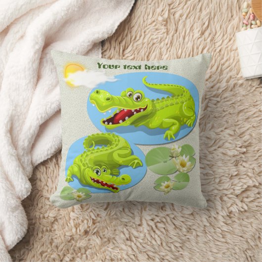 笑うワニ！ クッション (ブランケット)