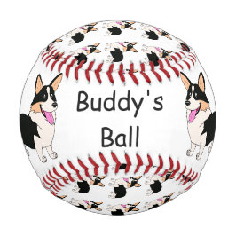 笑う三色ウェルシュコーギー漫画 野球ボール