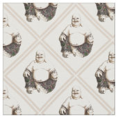 笑う仏のダイヤモンドパターン ファブリック (クローズアップ)