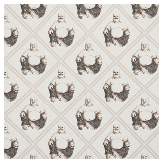 笑う仏のダイヤモンドパターン ファブリック (見本)