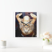 笑う仏時計 スクエア壁時計 (ホーム)