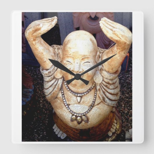 笑う仏時計 スクエア壁時計 (正面)