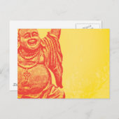 笑う仏(赤い) ポストカード (正面/裏面)
