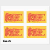 笑う仏（赤） 長方形シール (シート)