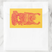 笑う仏（赤） 長方形シール (バッグ)